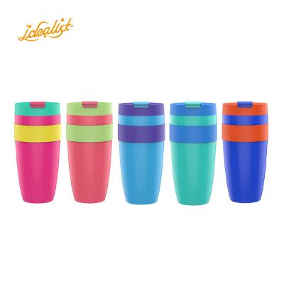 China China Promotion BPA Free Leak Proof 500ml 17oz Viable Hot Plastic Coffee Mug With Press Lid for sale