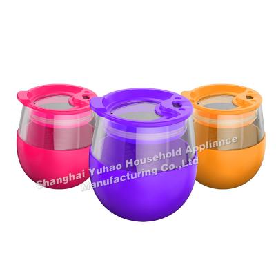 China Sustainable High Quality 550ml 19oz BPA Free Multiple Colors Soft Drinks Water Glass Mug With Lid for sale