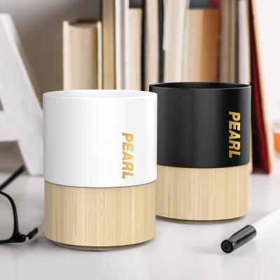 China 250ml 8oz Increase Water Intake Sustainable One Hand Operation Easy In Clean BPA Free Ceramic Bamboo Cups for sale