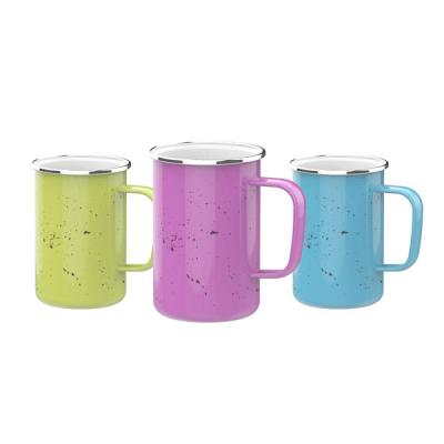 China 600ml 20oz Food Grade Durable Safe Material Easy To Clean Enamel Mugs With Handle for sale