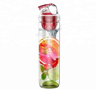 China Hot Sustainable Custom Logo Fruit Infuser Plastic Water Bottle for sale