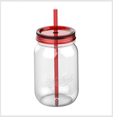 China Best Viable Selling Supplier Plastic Drinking Mason Jars for sale