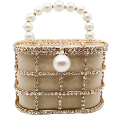 China Women Even Clutch Bag Women Evening Clutch Bag Pearl Beaded Clutch Purse With Diamonds For Prom Wedding Party for sale