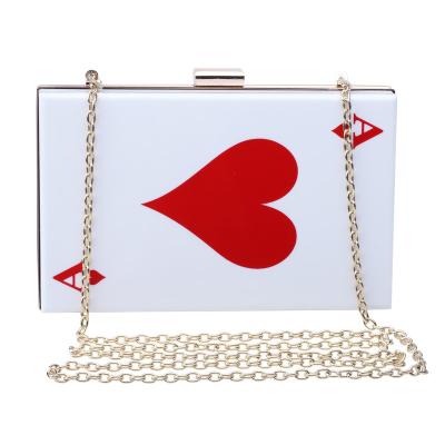 China Women's Acrylic Evening Clutch Purse Clutch Promotion Gift Box Women Wedding Party Prom Acrylic Poker for sale