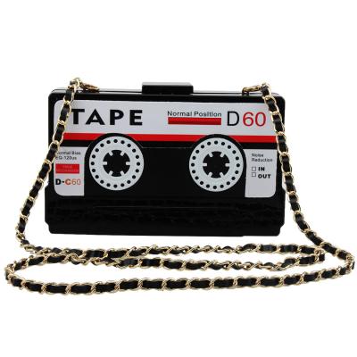 China Purses and Handbags Women's Vintage Style Cross - Body Bag Tape Recorder Shoulder Bag Purse and Elegant Radio Shaped Handbag Evening Clutch for sale