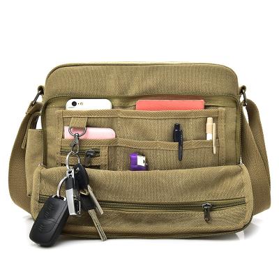 China Durable Men Vintage Shoulder Satchel Unisex Casual Messenger Bag Canvas Messenger Bag For Traveling Camping for sale