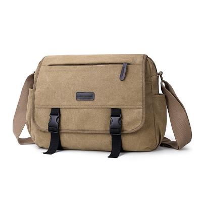 China 15.6 Inch Laptop Briefcase Vintage Canvas School Shoulder Bag Water Resistant Man 13 13 Messenger Bag for sale