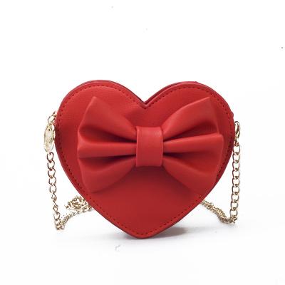 China Cute Zipper Closure Heart Shaped Cross - Satchel Body Purse Bowknot Shoulder Bag For Toddlers Little Girls for sale