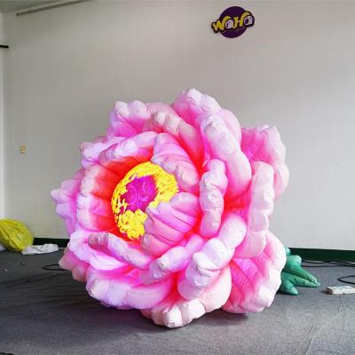 China 420D PVC Coating Fabric Giant Hanging Inflatable Flowers With LED For Music Party Decoration for sale