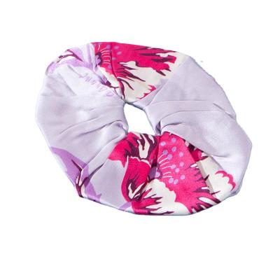 China Popular Street Style Women Floral Printing Stretchy Elastic Silk Satin Hair Scrunchies for sale