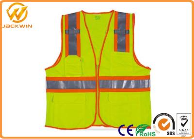 Chine Gilets réfléchissants de sécurité de visibilité élevée de maille, gilet de travail de sécurité de travailleur de la construction avec des poches  à vendre