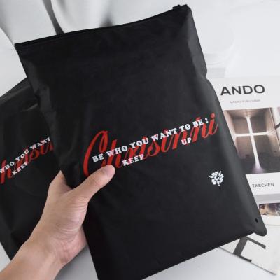 China Recyclable ODM OEM Gift Portable Matte Frosted Plastic  Packaging Zipper Bag For Clothing for sale