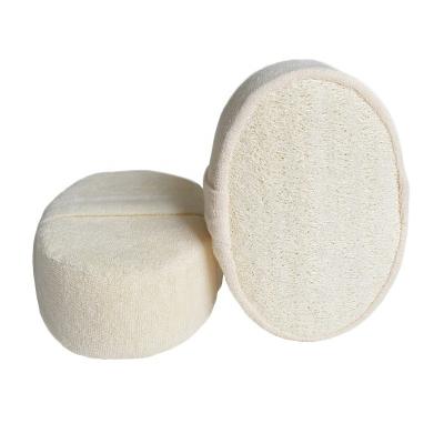 China EXFOLIATE Healthy Strong Cleansing Exfoliating 100% Organic Natural Oval Shape Exfoliating Loofah Pad Loofah Bath Sponge for sale