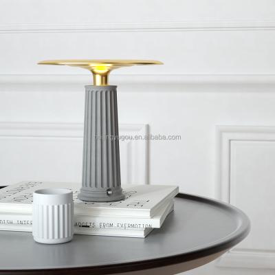 China Custom High Quality Modern Logo Cement Modern Unique Style Metal Desk Lamp Led Concrete Table Lamp For Home Decoration for sale