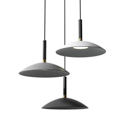 China Nordic Exhibition Hall Concrete Chandelier Personality Bedroom Living Room Chandelier Modern Industrial Flying Saucer Chandelier Style for sale