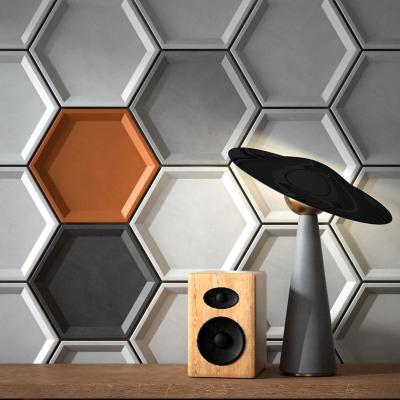 China Art Deco Custom Cement Toilet 3d Black Hexagonal Concrete Decorative Brick Tiles Interior Wall Decorative Tiles Wall Tile for sale