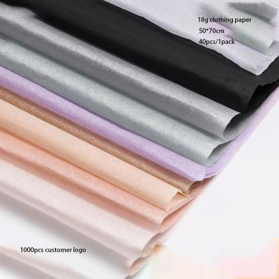 China Recycled Materials Logo Printing Gift Wrapping Tissue Custom Paper For Clothing Flower Wrapping Wrapping Paper for sale