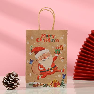 China Fast Delivery Materials Recycled Printing Christmas Packaging Paper Dedicated Paper Bag Recycled Christmas Gift Wrapping Bags for sale