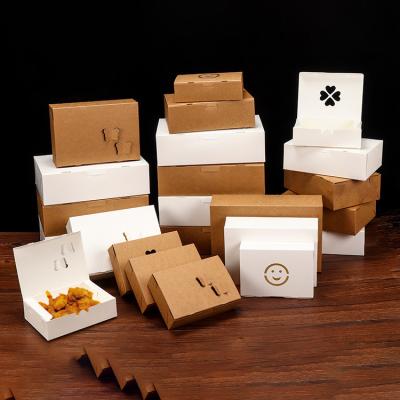 China Large Food Grade Recyclable Kraft Paper Fried Chicken Box Salad Fruit Takeout Takeout Boxes for sale