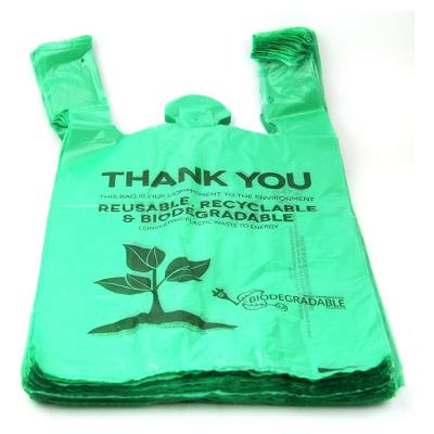 China Customized Compostable Biodegradable T-Shirt Bag T-Shirt Bag Bags 100% Biodegradable Plastic Garbage Bags On Roll for sale