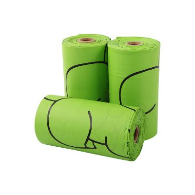 China Sustainable Portable Degradable Pet Waste Poop Bags 15pcs/roll Dog Cat Clean Up Biodegradable Garbage Bag For Pet Cleaning for sale