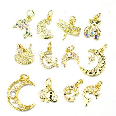 China Main Pendant Nail Art Accessories Dangle Charms Decoration Diamond Alloy DIY Zircon Design Popular Star Heart Moon DIY Accessories for sale