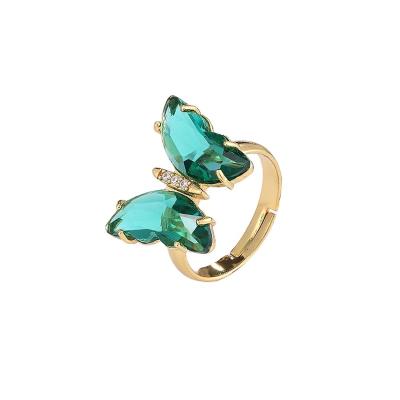 China Best Selling CLASSIC Gold Butterfly Rings Butterfly Shape Rings For Jewelry Fashion Gift for sale