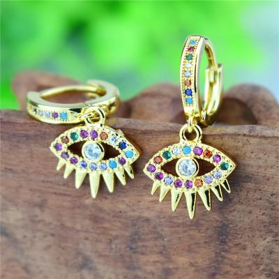 China EvilEye TRENDY Elephant Earrings Stud Zircon Gold Ladies Fashion Dangle Earrings for sale