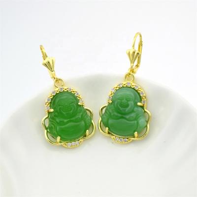 China Religious Buddha Earrings 2022 New Buddha Multicolor Dangling Earrings With Gold Plated Inlay Fashion Earrings for sale