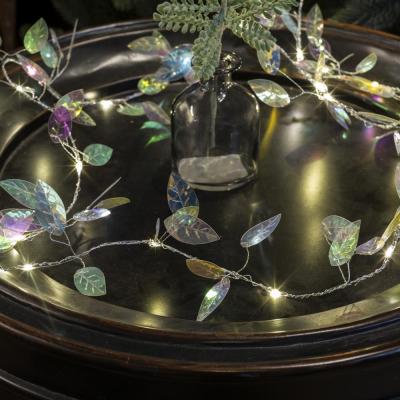 China Christmas Halloween Valentine's Day Easter Kanlong Item 20L Iridescent Leaves String Led Light For Xmas Holiday Lighting for sale