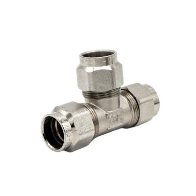 China High Quality Brass Female Gas System Fittings 15A Tee Fittings For Gas Hose for sale