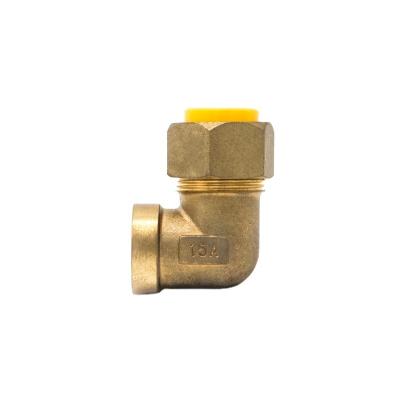 China Joining Pipe Lines Natural Gas Brass Union Fittings Brass Gas Pipe Elbow Gas Compression Fitting for sale