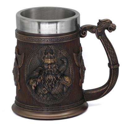 China Viking Thor Mjolnir Mug Beer Stein Tankard Coffee Cup Odin Mug Viable Drinking Mug 20oz for sale