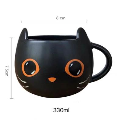 China Limited Edition Viable Personalized Cute Mysterious Black Cat Coffee Mug for sale