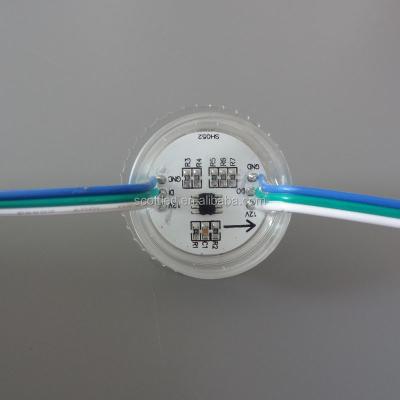 China Transparent cover UCS1903 35mm smd 9leds 5050 p5 led module; 9LEDs/module, DC12V input, waterproof IP67 for sale