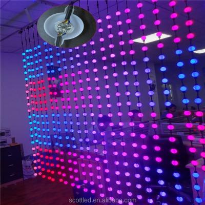 China led curtain light CE Rohs 360 degree 3d led ball milky cover rgb ws2811 12v led programmable rgb ball for sale