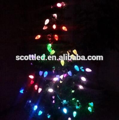 China PVC C9 Programmable Christmas Tree Led Lights WS2811 12V Transparent Cover Outdoor Decorations for sale