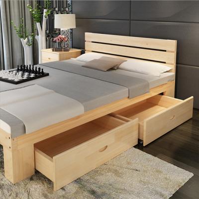 China Modern Design Comfortable Wooden Double Bed Simple Designs Latest for sale