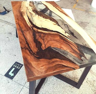 China River Wood Table Top Solid Wood Epoxy Resin Table Slab Clear Table Epoxy Resin Dining Table for sale