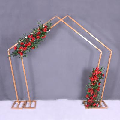 China Wedding / Event Arch Mounted Gold Wedding Stage Decoration Door Gift Wedding Decoration for sale