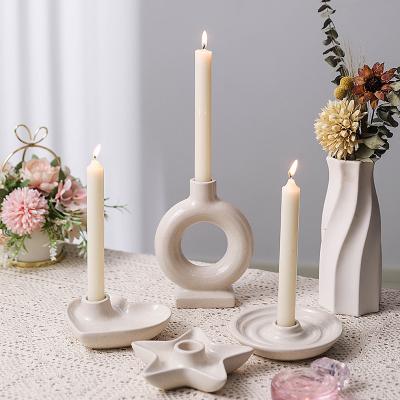 China Nordic Taper Candle Stand Decoration Ornament Candle Burning Display Wedding Party Ceramic Candlestick Holder for sale