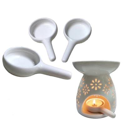 China Mini Candle Tray Plate Ceramic Scented Candle Holder for sale