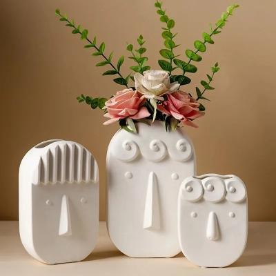 China Modern Vase Abstract Female Body Art Design Sculpture Nordic Ornaments Home Decoration Ceramic Flower Vases for sale