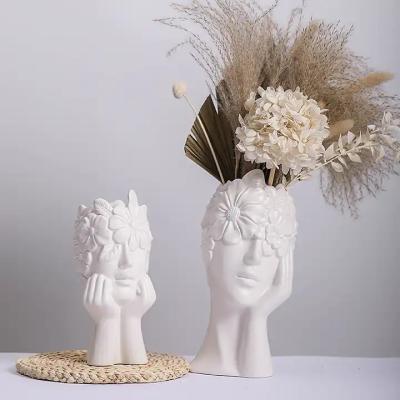 China Nordic Flower VaseS Women Body Art Vase Living Room Office Desktop Home Decor Weddings Centerpieces Female Form Ceramic  for sale