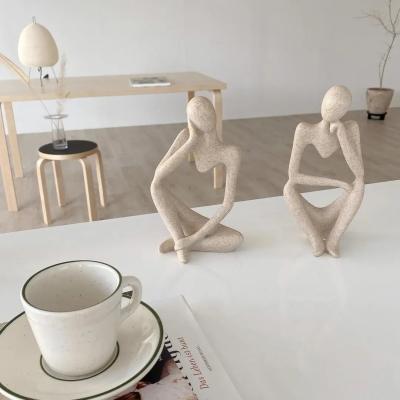 China Modern Simple Thinking About Abstract Character Handicraft Ornaments Nordic Office Bookshelf Decoration for sale