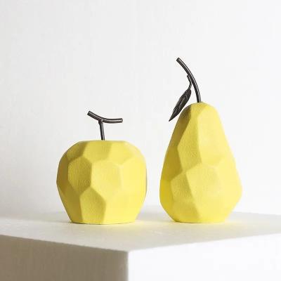 China Decorative Ceramic Fruit Apples and Pears Figurines for Home Office Desktop Decoration Ornaments Decor Accessories for sale