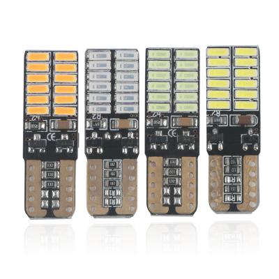 China Width Light\Tail Light\Car 24SMD Turn Signal Light NUYAO T10 W5W 4014 Interior Side Light Dome Reading Light\6000K Wedge Lamps Light Canbus LED Instrument Error Free Bulb Light for sale