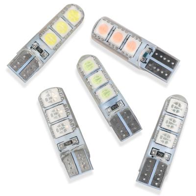 China Car T10 6SMD 5050 Silicone Bulb Trunk Light 12V Width Lamp License Plate Number Plate Light\Tail Light\Turn Signal Light\NUYAO T10 W5W 5050 6smd LED Light instrument for sale