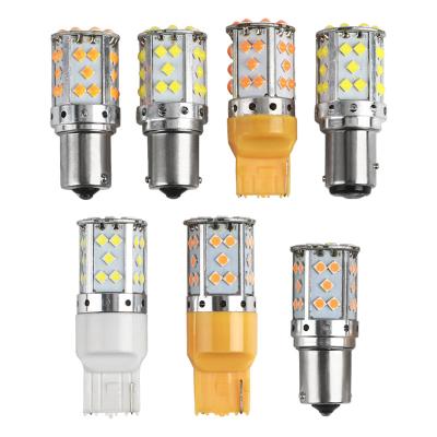 China NUYAO IC12V 1156 BA15S LED P21W PY21W BAU15S 3030 Canbus T20 7440 W21W Car Free Amber Turn Signal Light Bulb 35SMD Turn Signal Lamp for sale