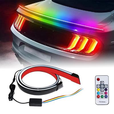 China Car Tail/Trunk Tail/120cm Car Rear Trunk Wing Spoiler Brake Strip Light Car Racing Auto LED Wing Spoiler Brake Light Universal Auto Rear Spoiler Light for sale